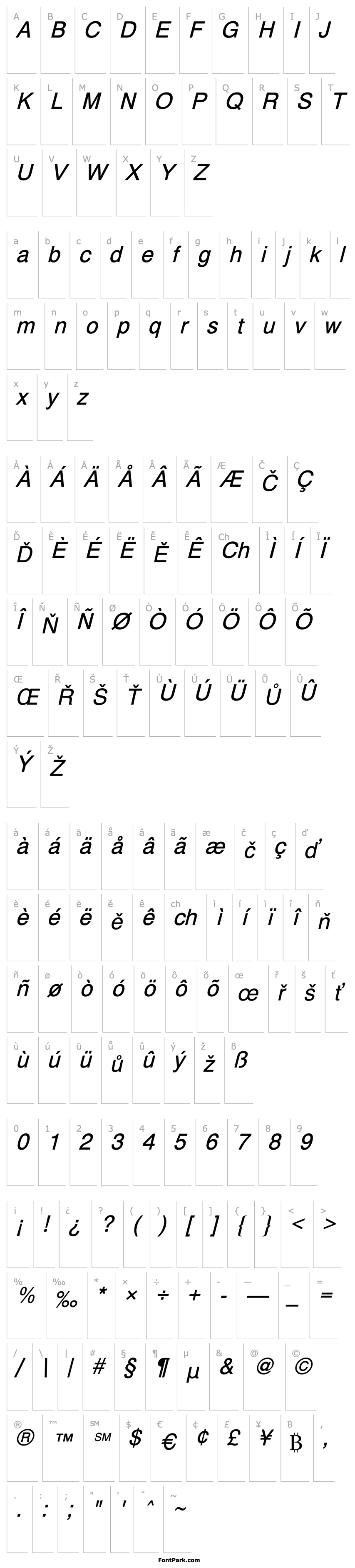 Overview PP Helvetic Normal-Italic