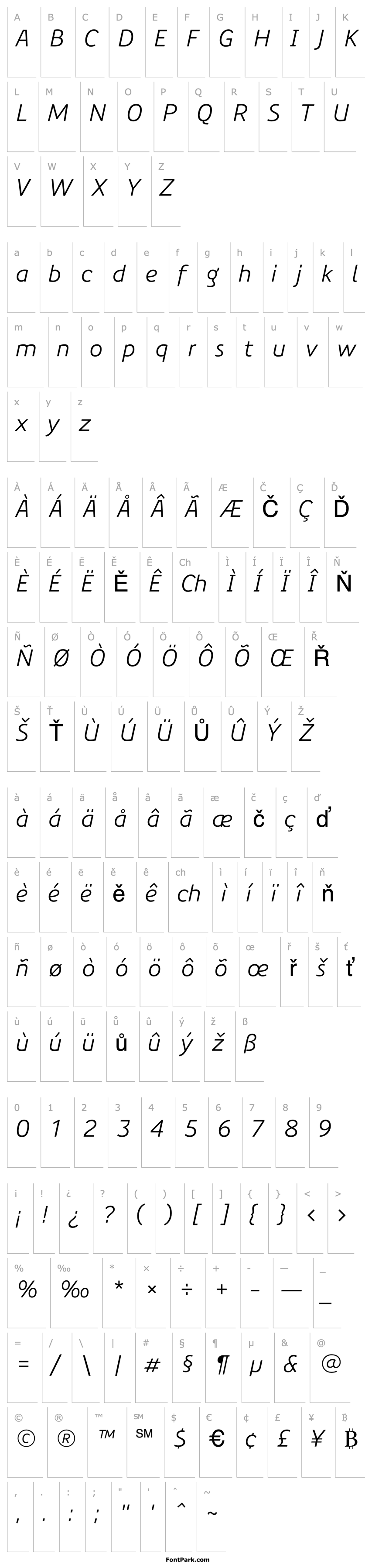 Overview PreciousSans-BookItalic