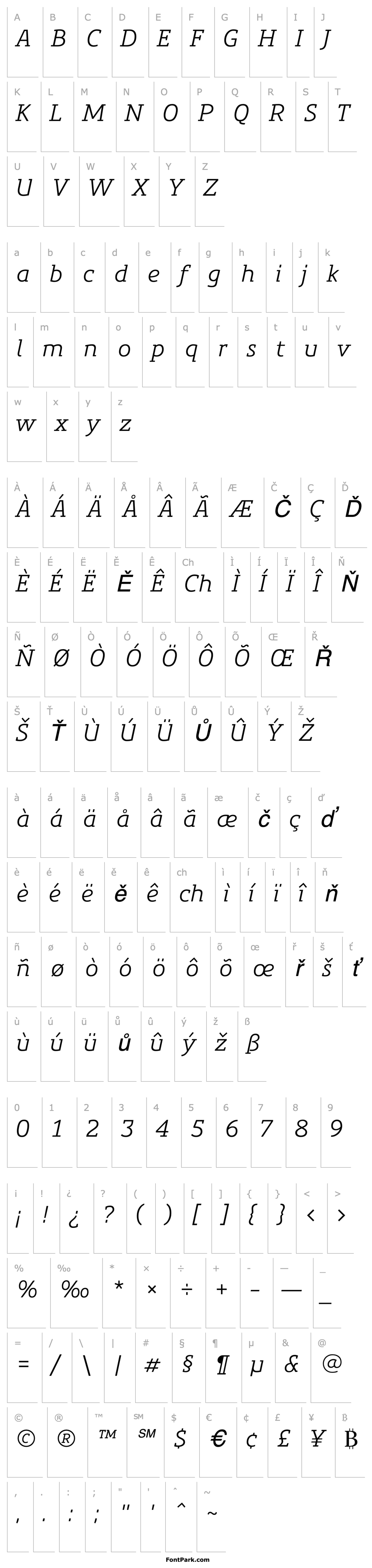 Overview PreciousSerif-BookItalic