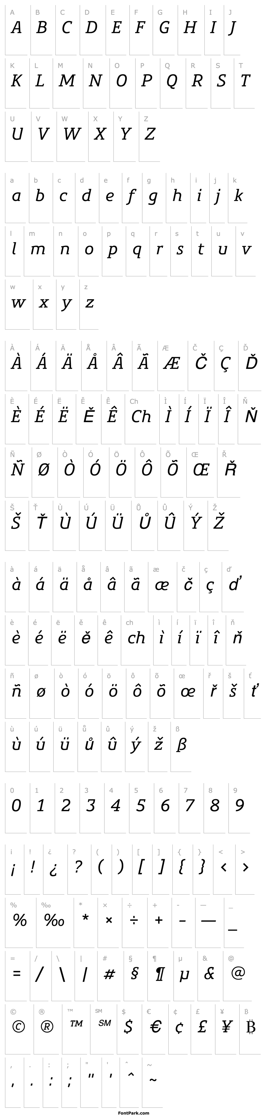 Overview PreciousSerif-MediumItalic