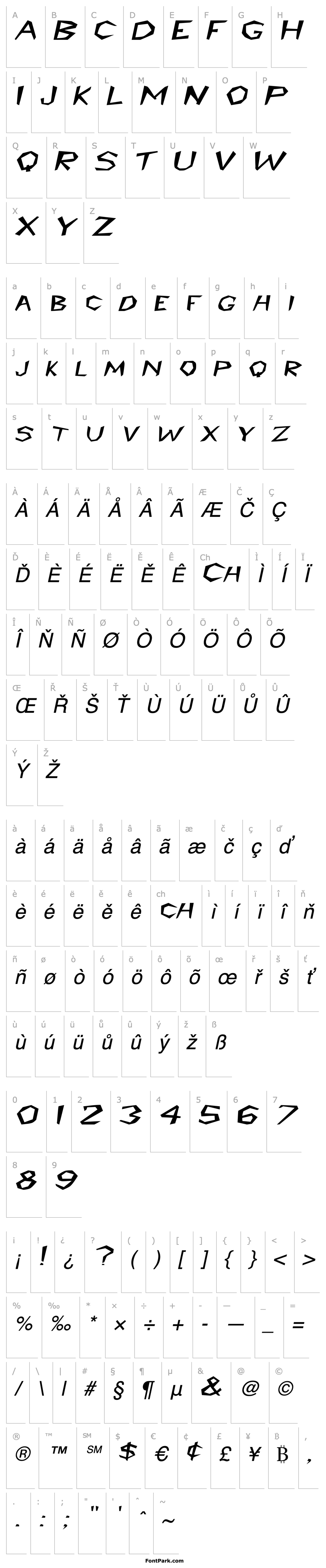 Přehled PrehistoricExtended Italic