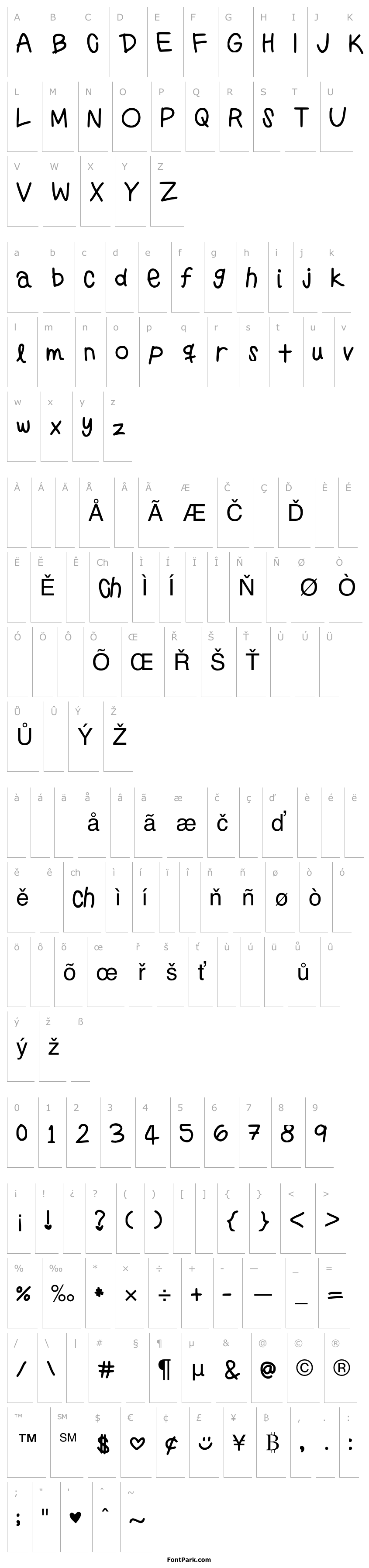 Overview PreppyGirlsHandwriting