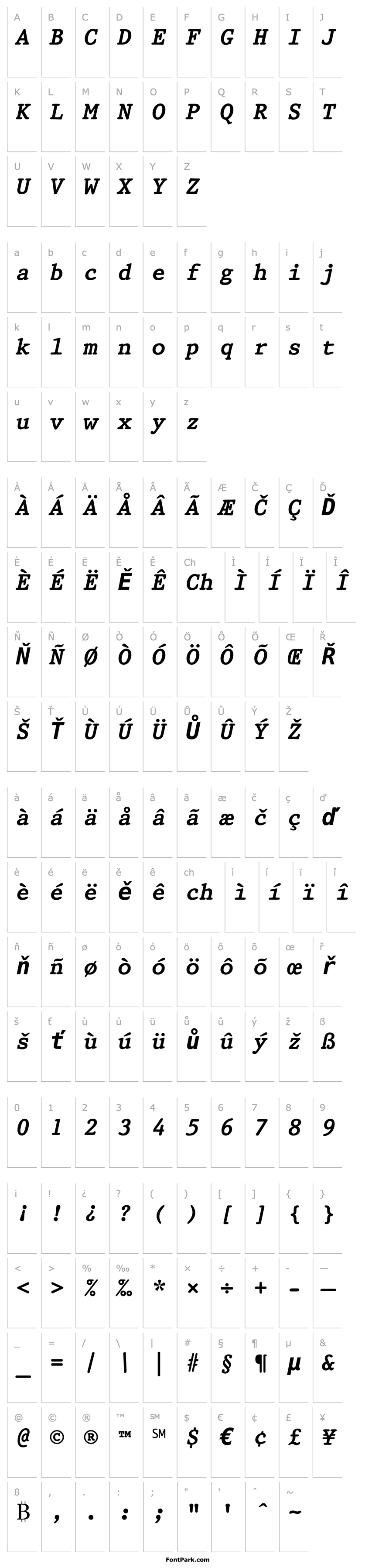 Overview Prestige 12 Pitch Bold Italic BT