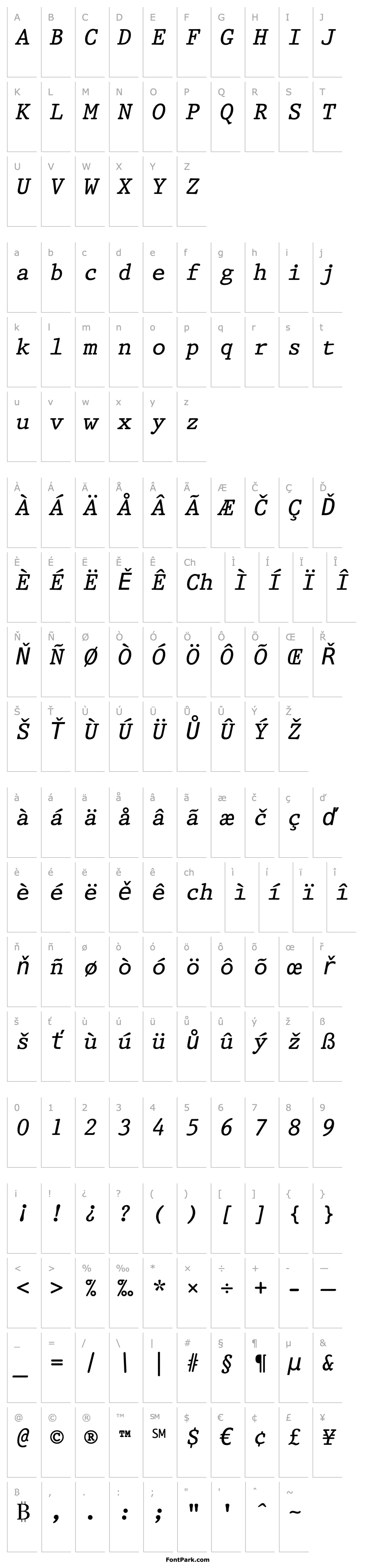 Overview Prestige 12 Pitch Italic BT