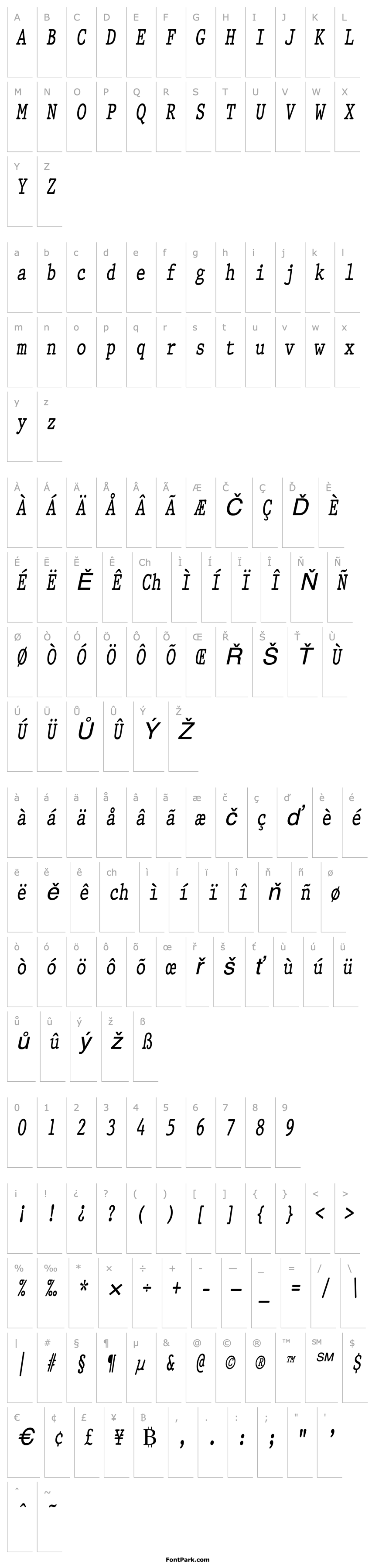 Overview PrestigeCondensed Italic