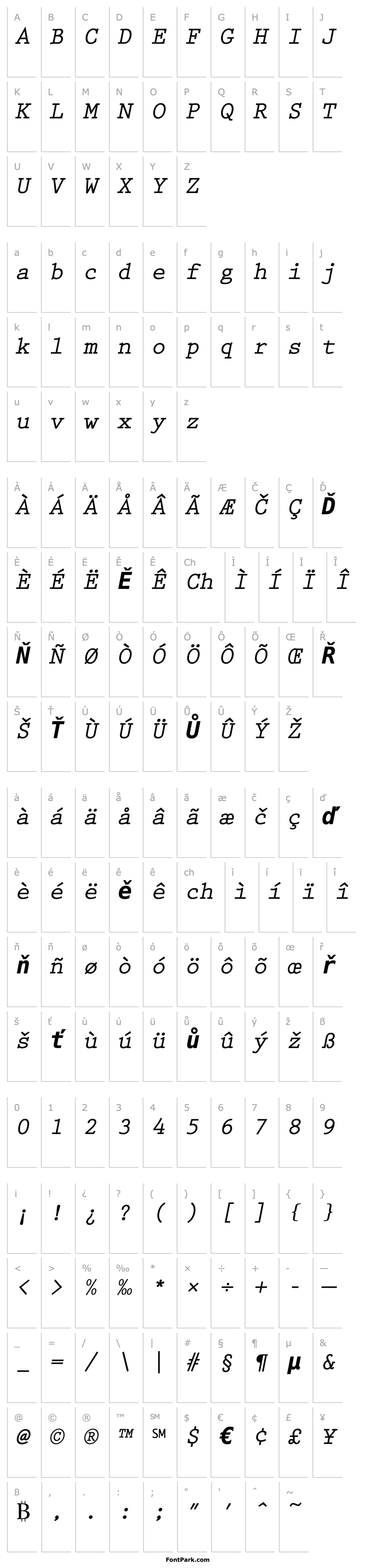 Přehled PrestigeEliM Bold Oblique