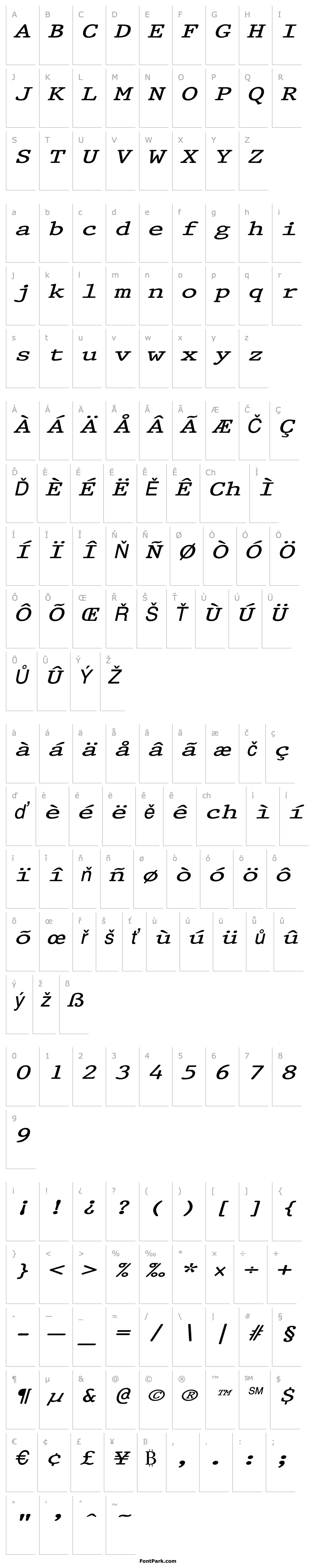 Overview PrestigeExtended Italic