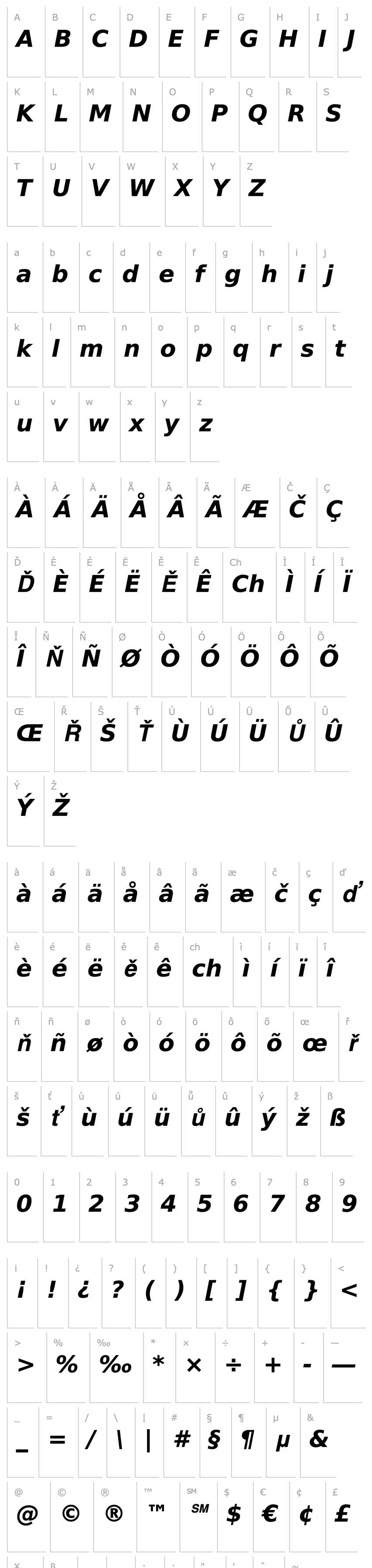 Overview PrimaSans BT Bold Oblique