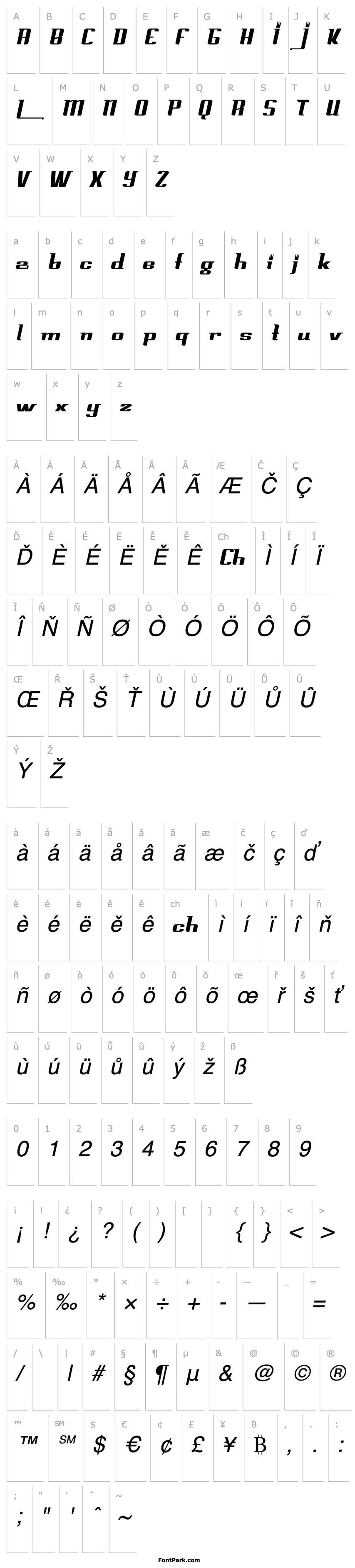 Overview PrinceAlbertCondensed Italic