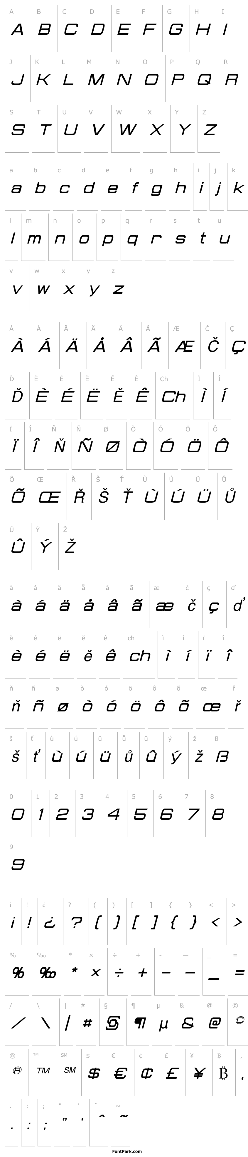 Přehled Probert Italic