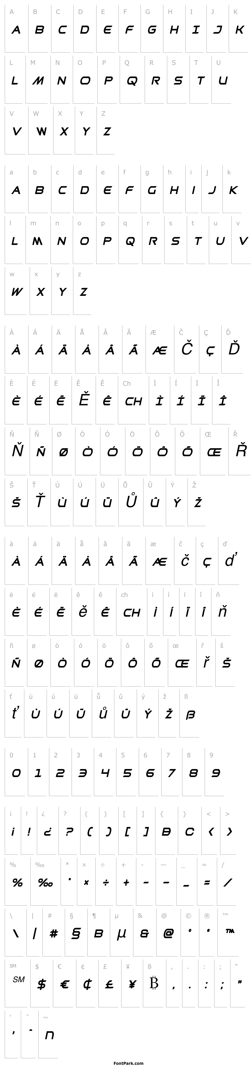 Přehled Promethean Bold Condensed Italic