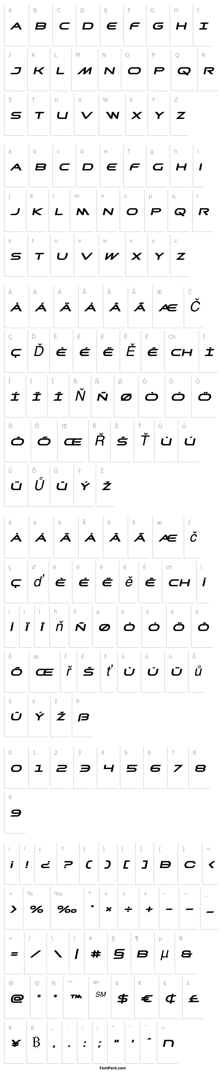 Přehled Promethean Bold Expanded Italic