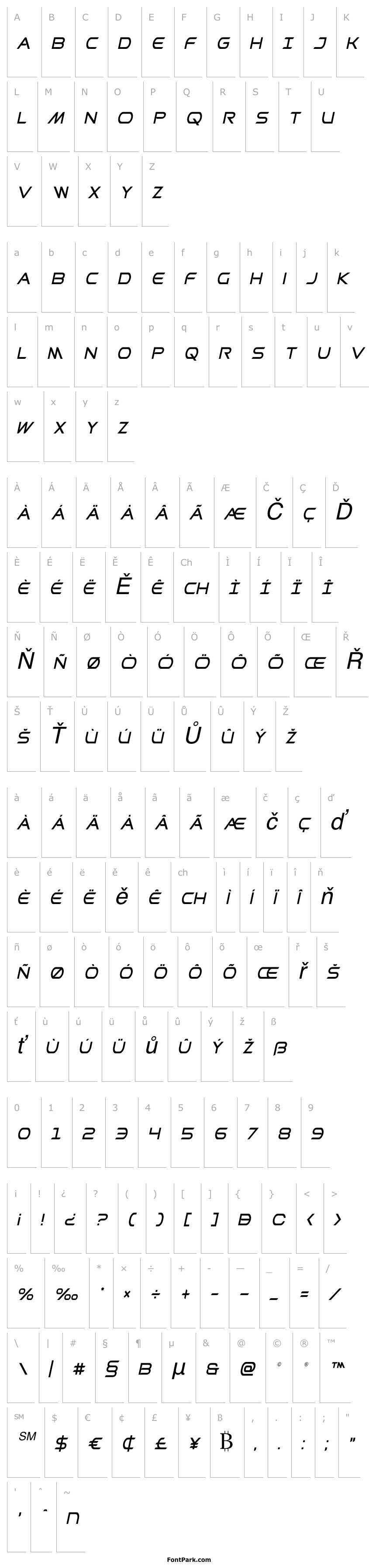 Přehled Promethean Condensed Italic