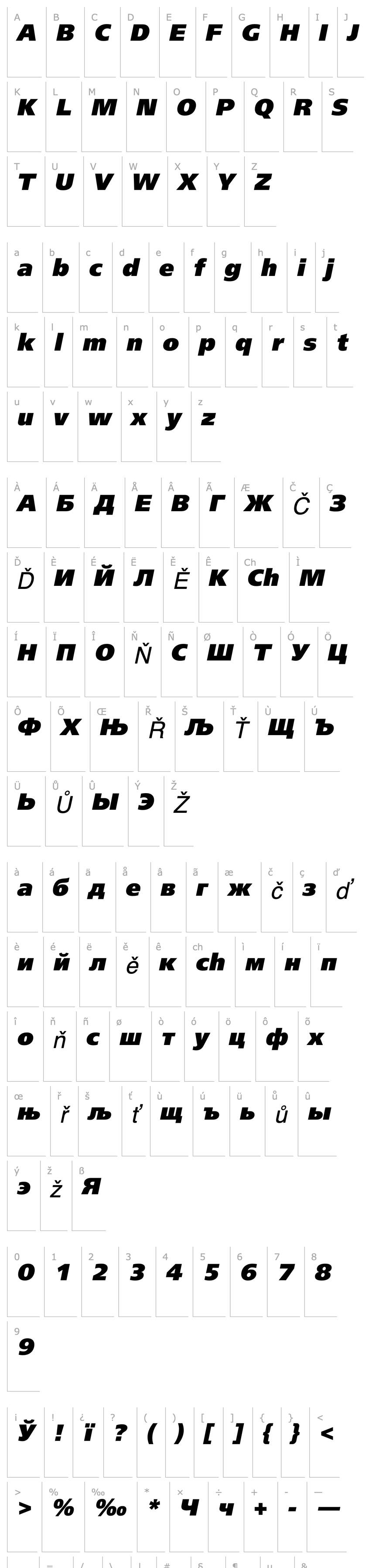 Overview PT FreeSet Black Oblique Cyrillic