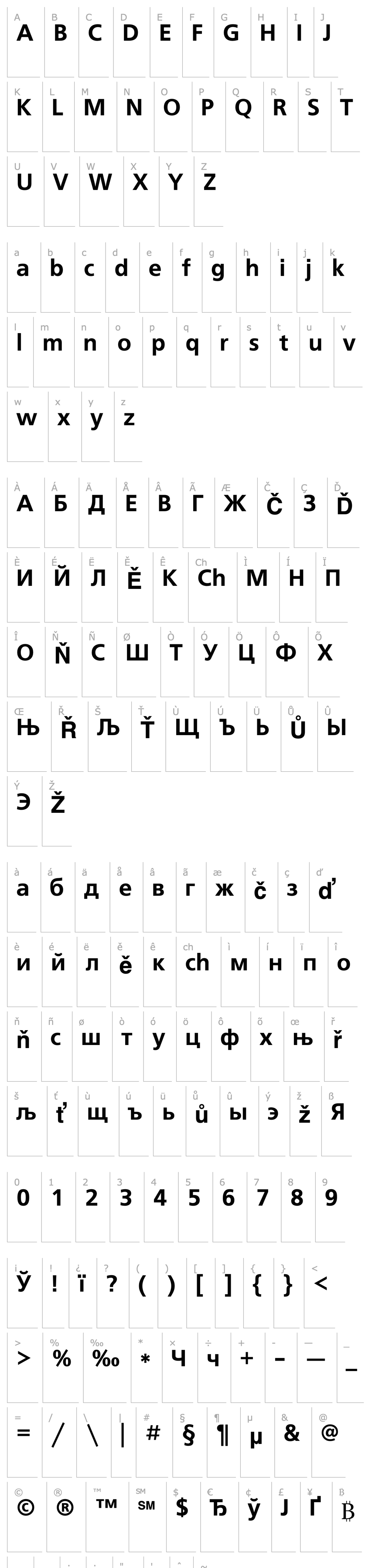 Overview PT FreeSet Bold Cyrillic