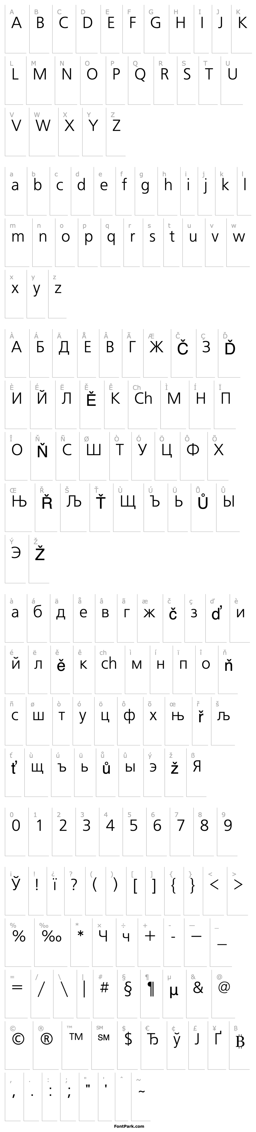 Overview PT FreeSet Cyrillic