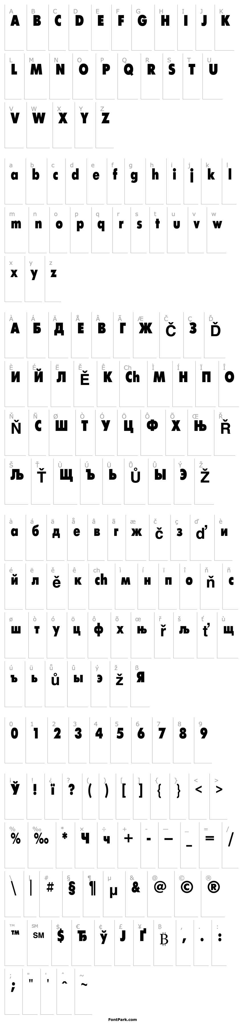 Přehled PT FuturaFuturis Black Condensed Cyrillic