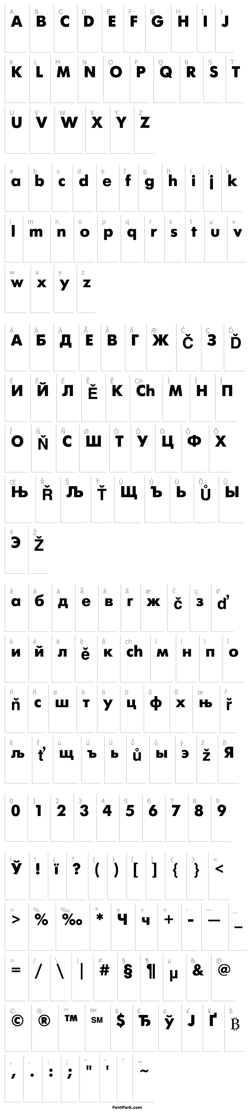 Overview PT FuturaFuturis ExtraBold Cyrillic