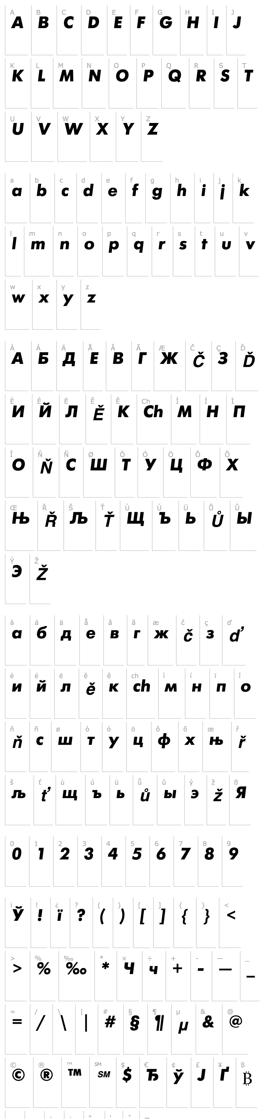 Overview PT FuturaFuturis ExtraBold Italic Cyrillic