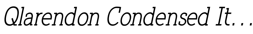 Font Qlarendon Condensed Italic by Joanne Taylor