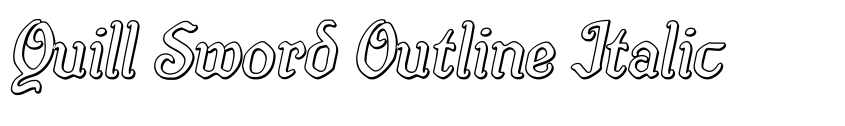 Preview Quill Sword Outline Italic