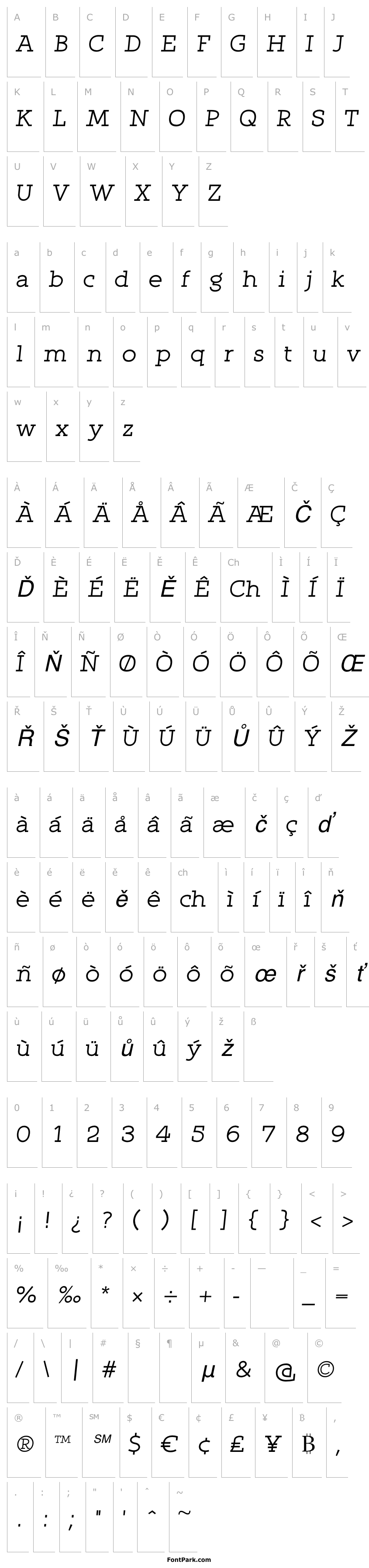 Overview Qlarendon Italic
