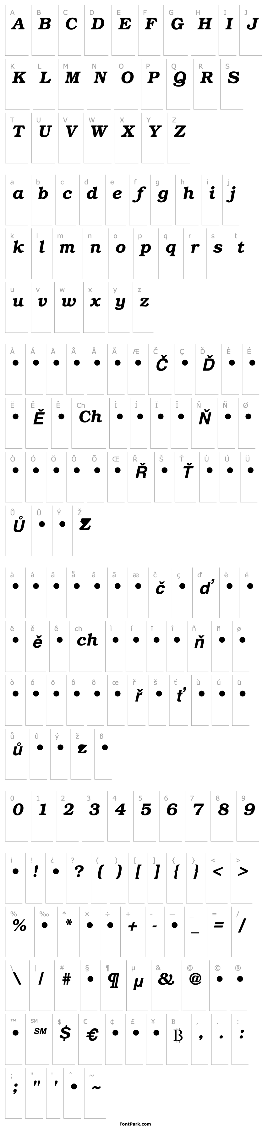 Přehled QTBookmann Bold Italic