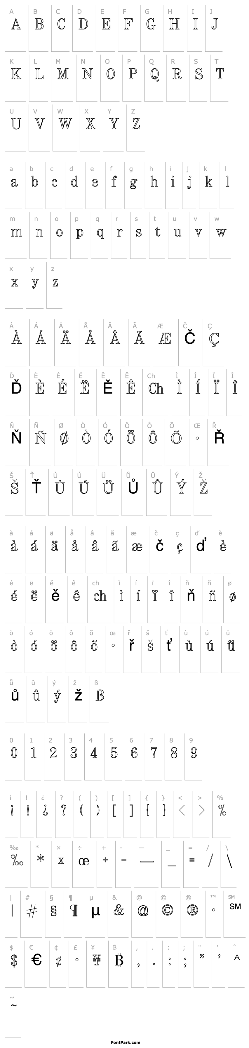 Přehled QTCraigetypeOutline Regular