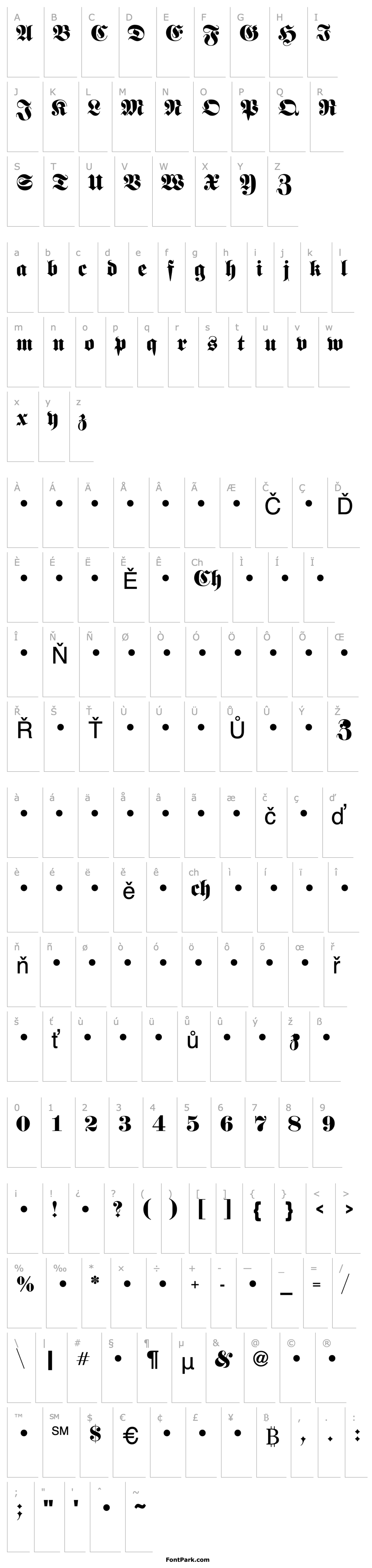 Overview QTFraktur Regular