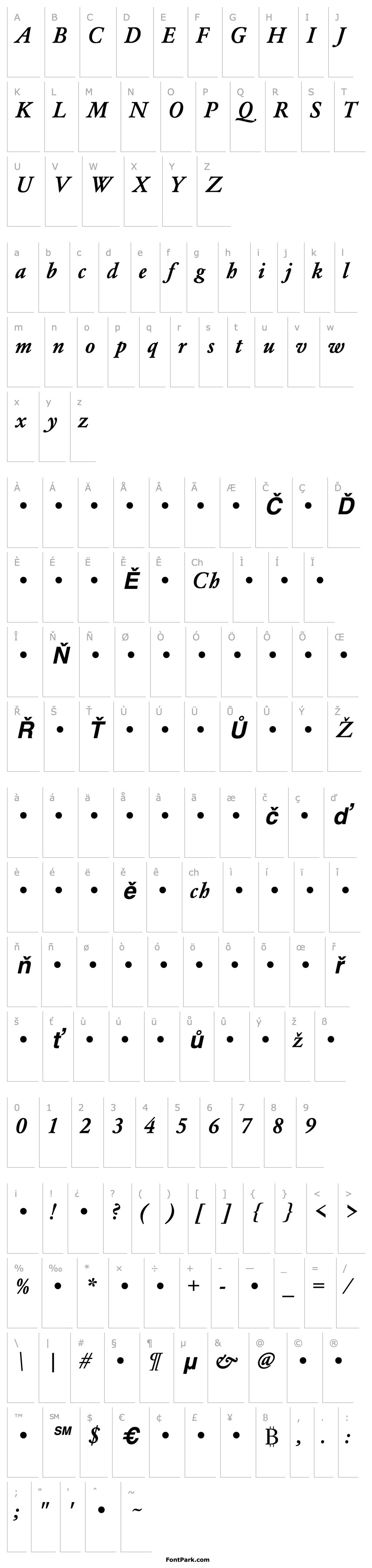 Overview QTGaromand Bold Italic