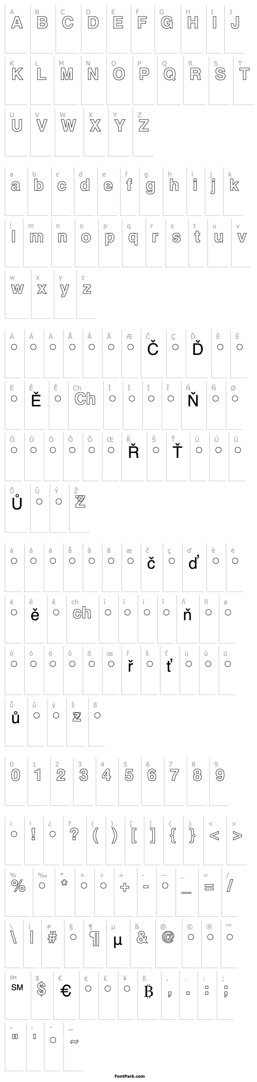 Overview QTHelvet-BoldOutline Regular