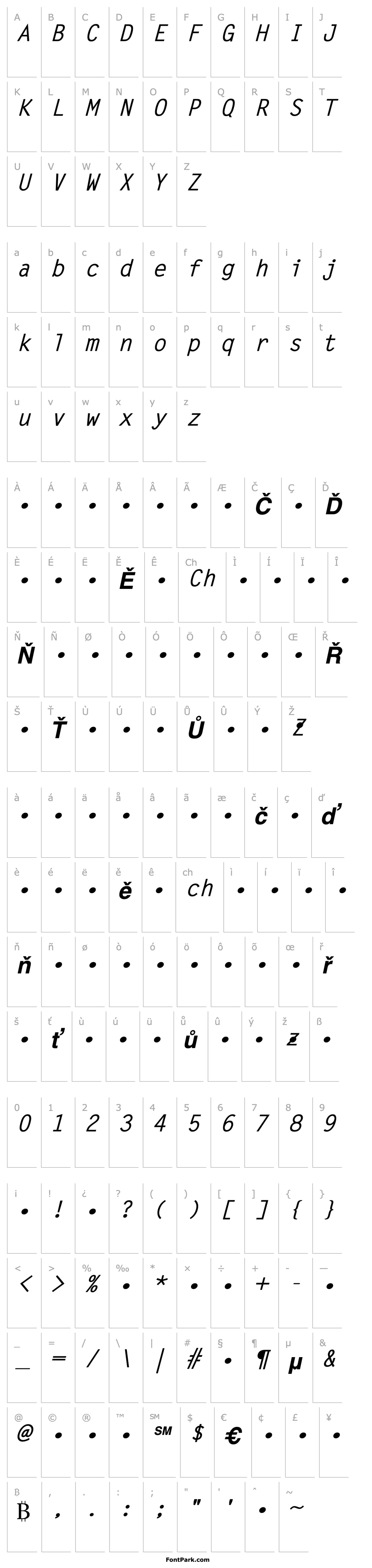 Overview QTLetterGoth Bold Italic