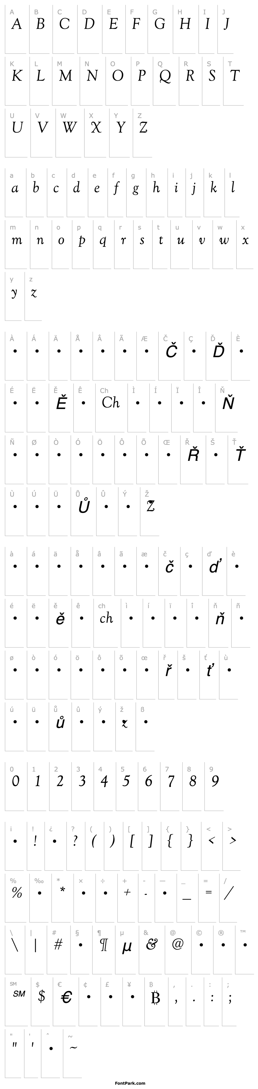 Přehled QTOldGoudy Italic