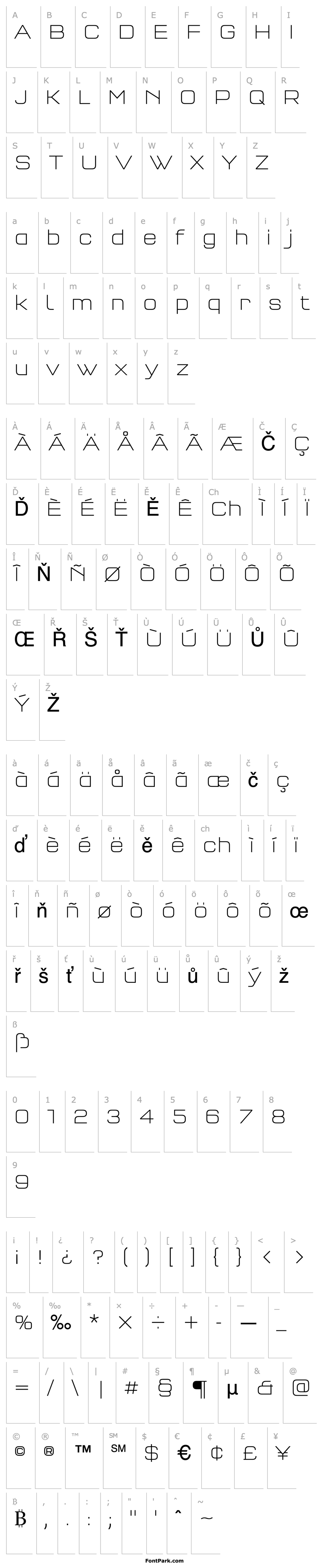 Overview QTypeSquare-ExtraLight