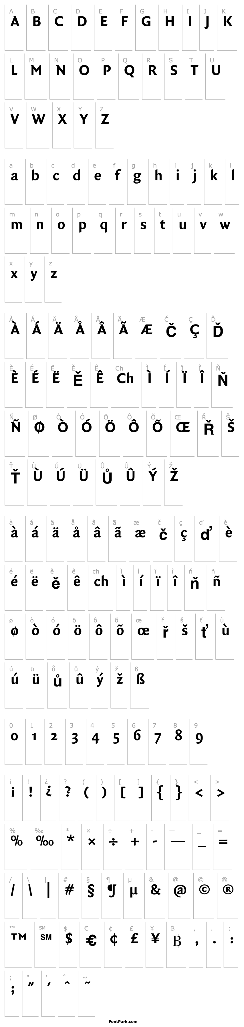 Overview QuadraatSans-Bold