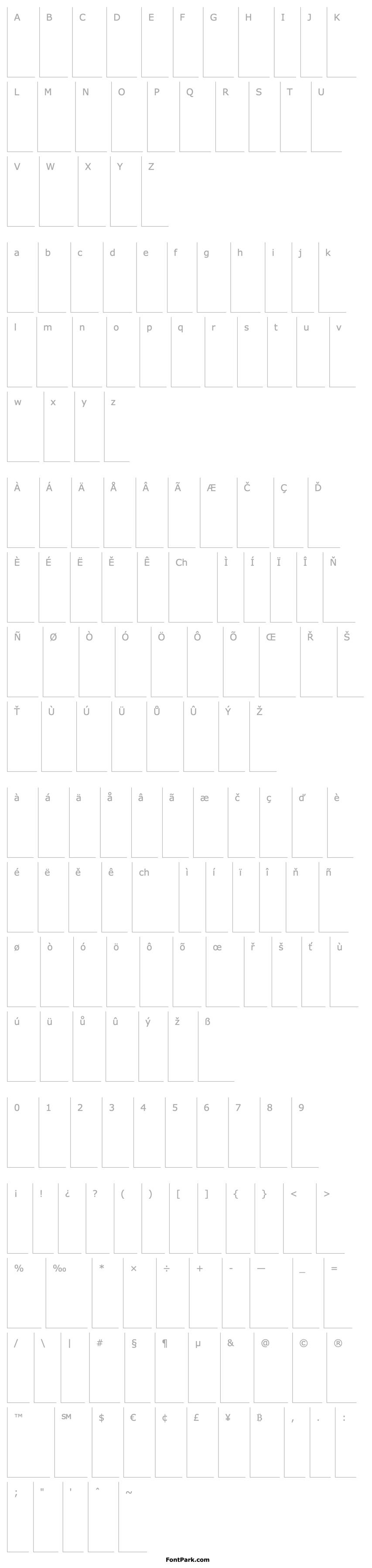 Overview QuadraatSans-Caps