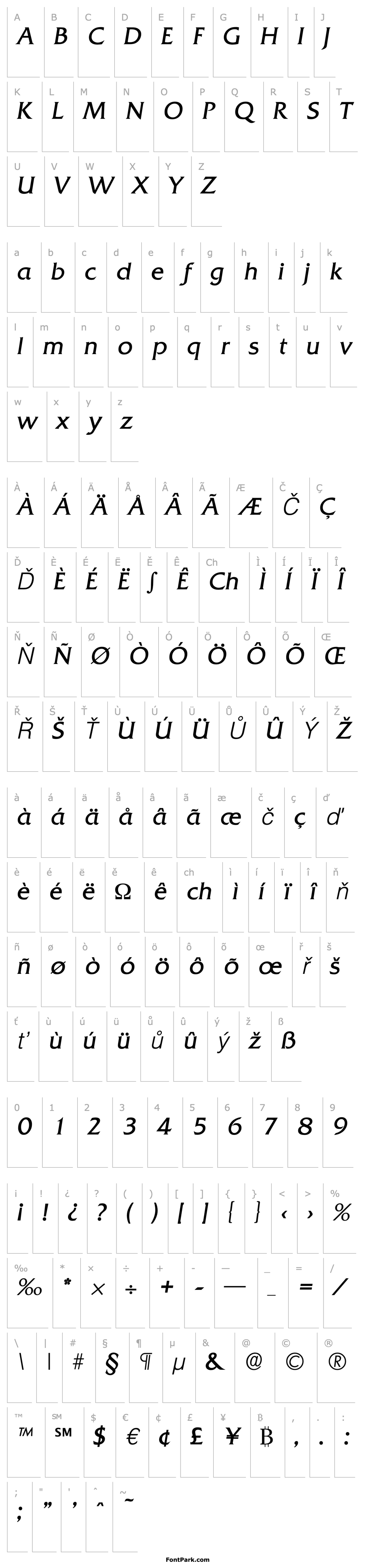 Overview Quadrat-Serial-Light-RegularItalic