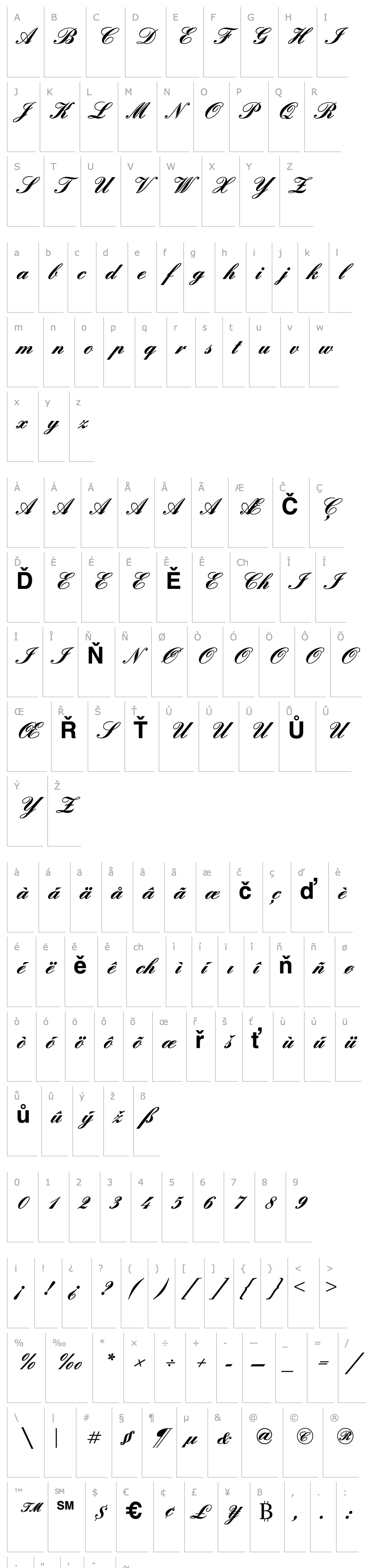 Overview QuadrilleScriptSSK Bold