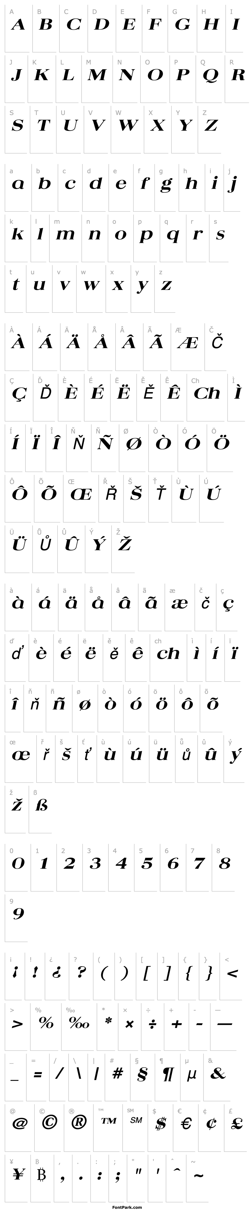 Přehled QuantasBroadExtrabold Italic