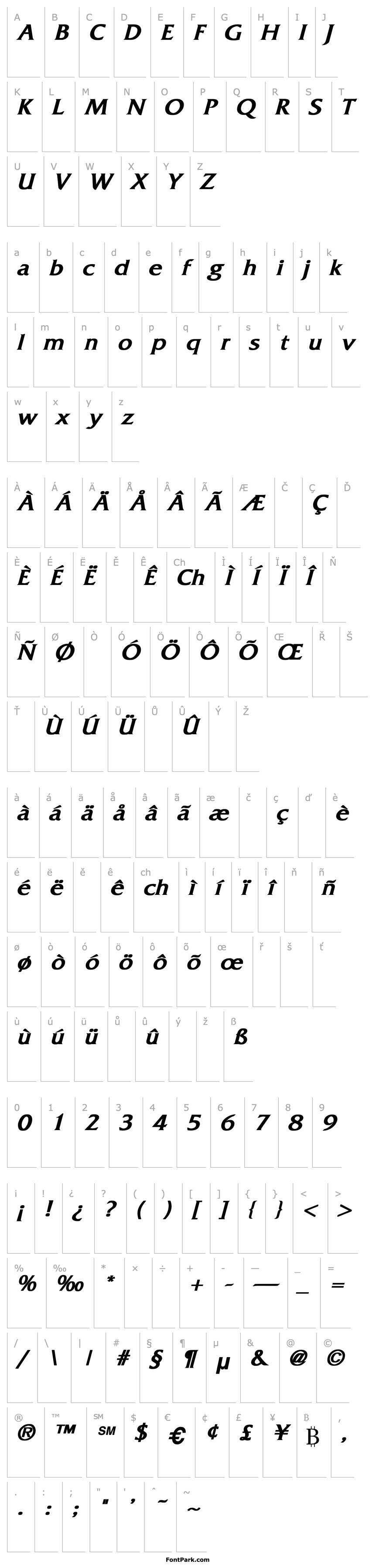 Přehled Quartera Bold Italic