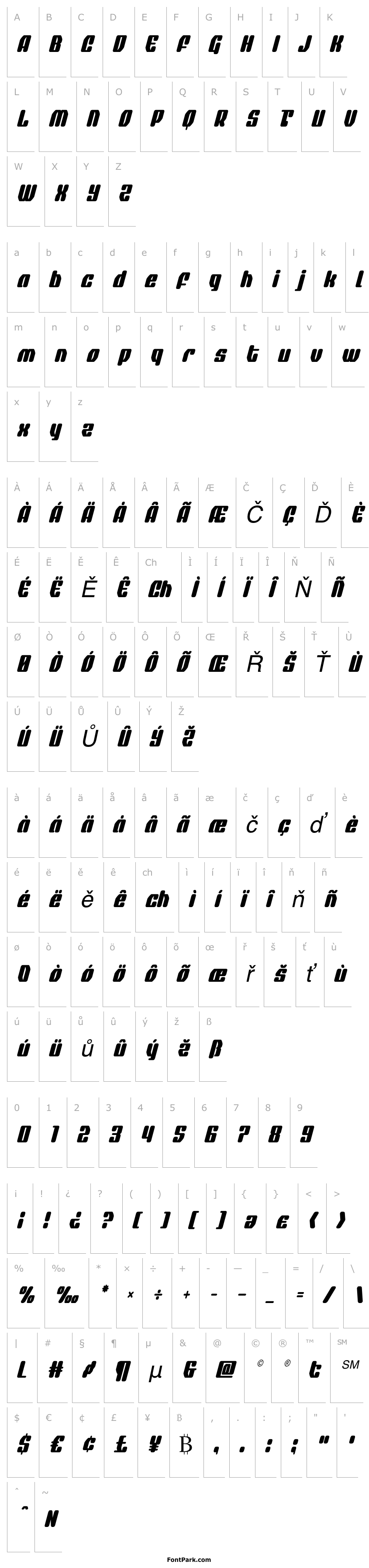 Přehled Quasar Pacer Condensed Italic