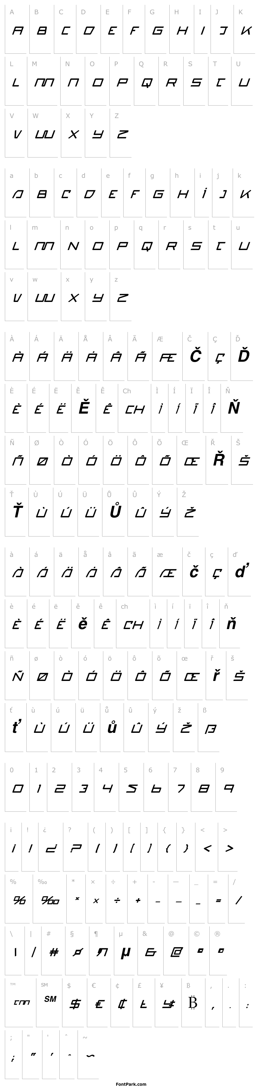 Overview Quasitron Bold Italic