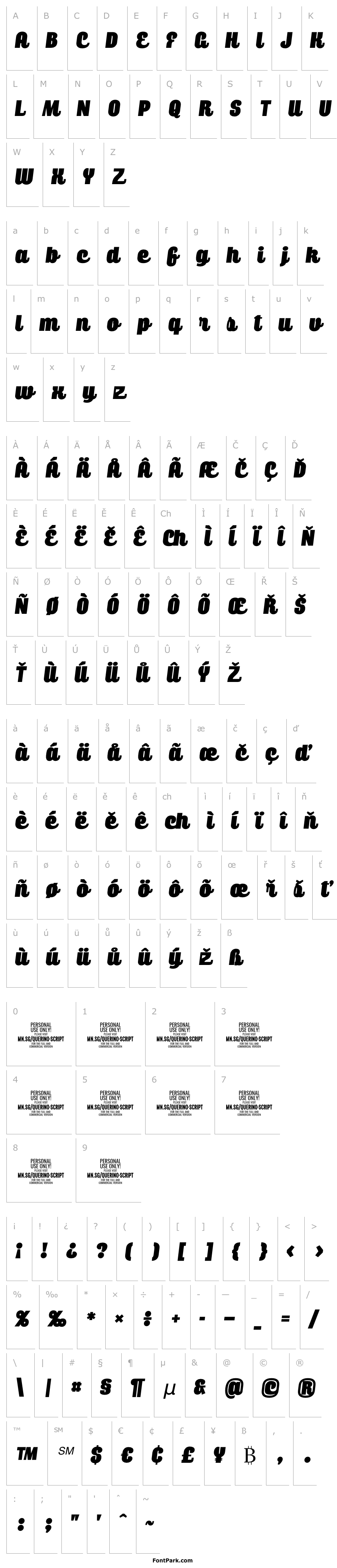 Přehled Querino Script Italic PERSONAL USE