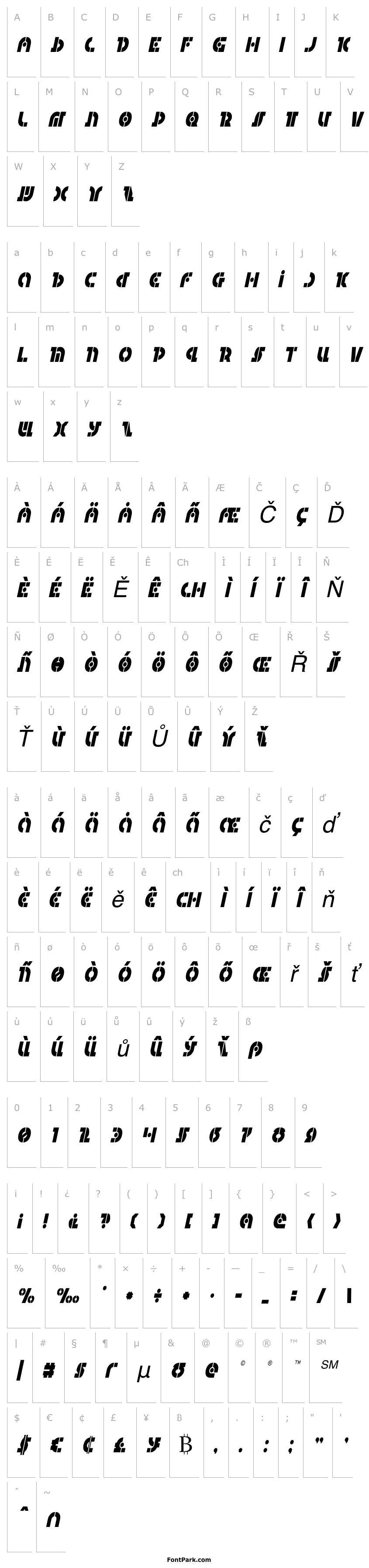 Přehled Questlok Condensed Italic