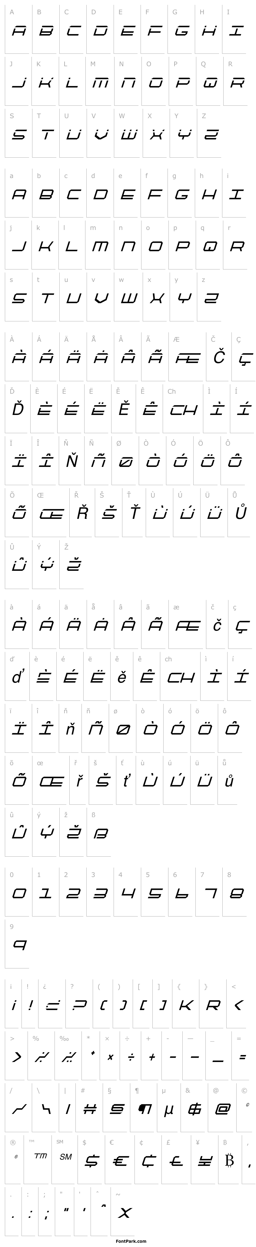 Overview QuickTech Condensed Italic