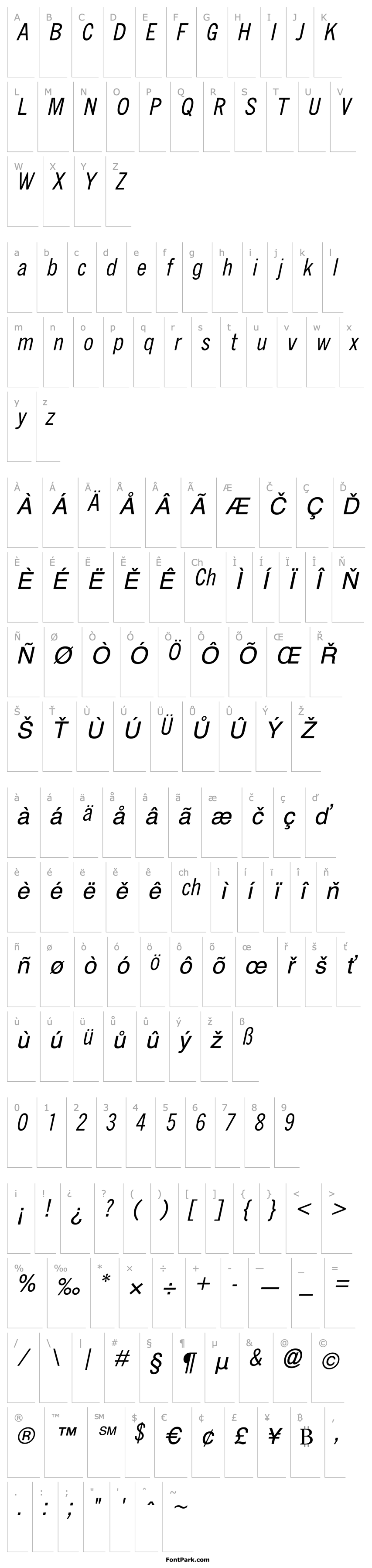 Overview QuickType Condensed Italic