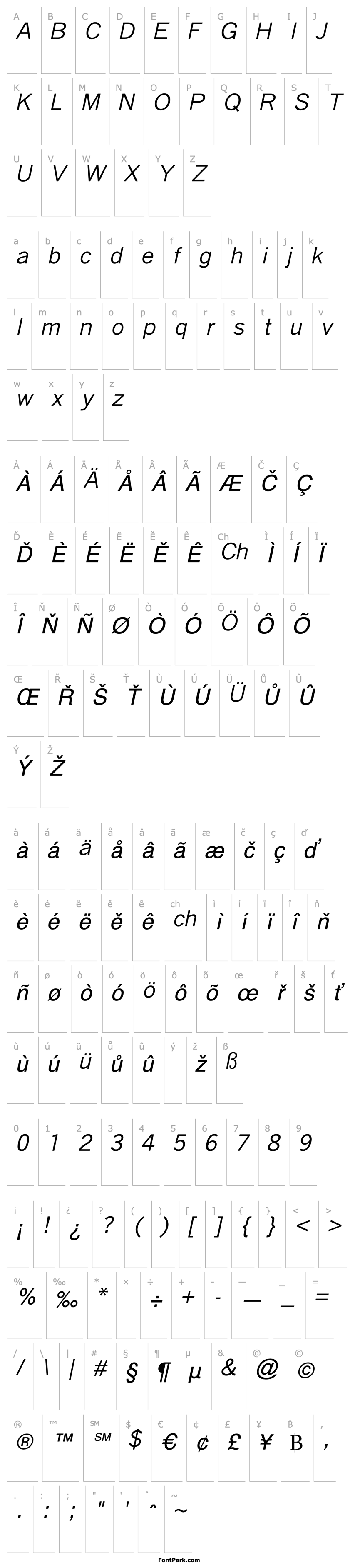 Overview QuickType Italic