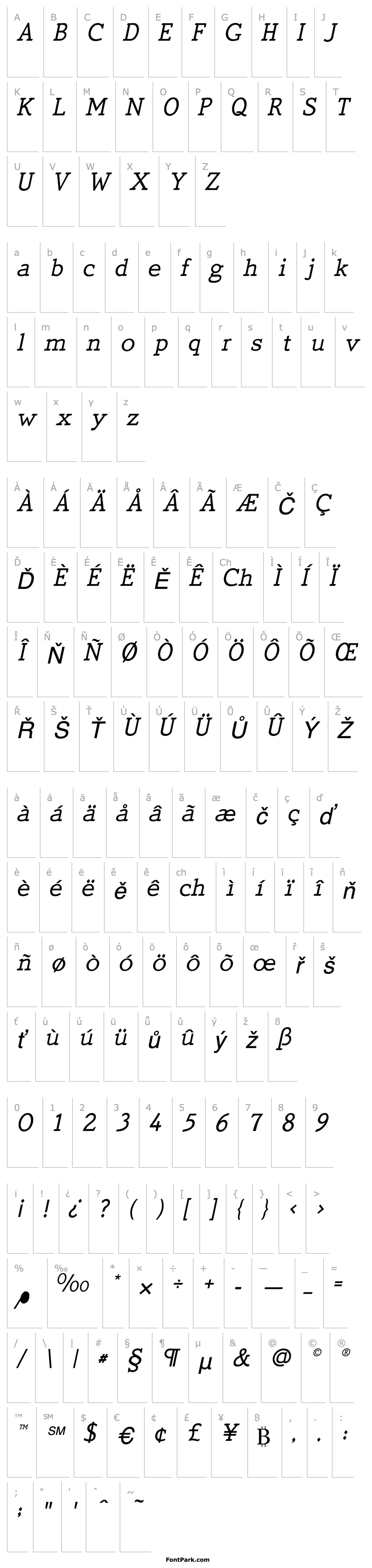 Přehled QuickType Plain Italic PDF