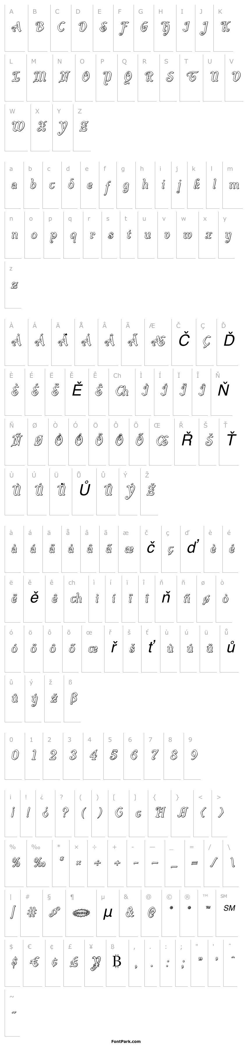Overview Quill Sword Outline Italic