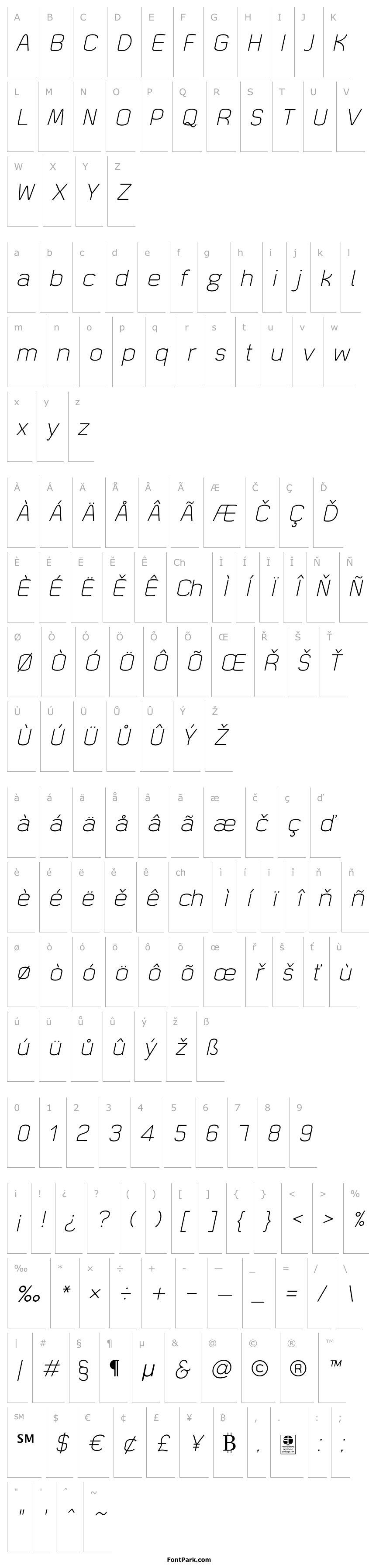 Přehled Quizma Light Italic Demo